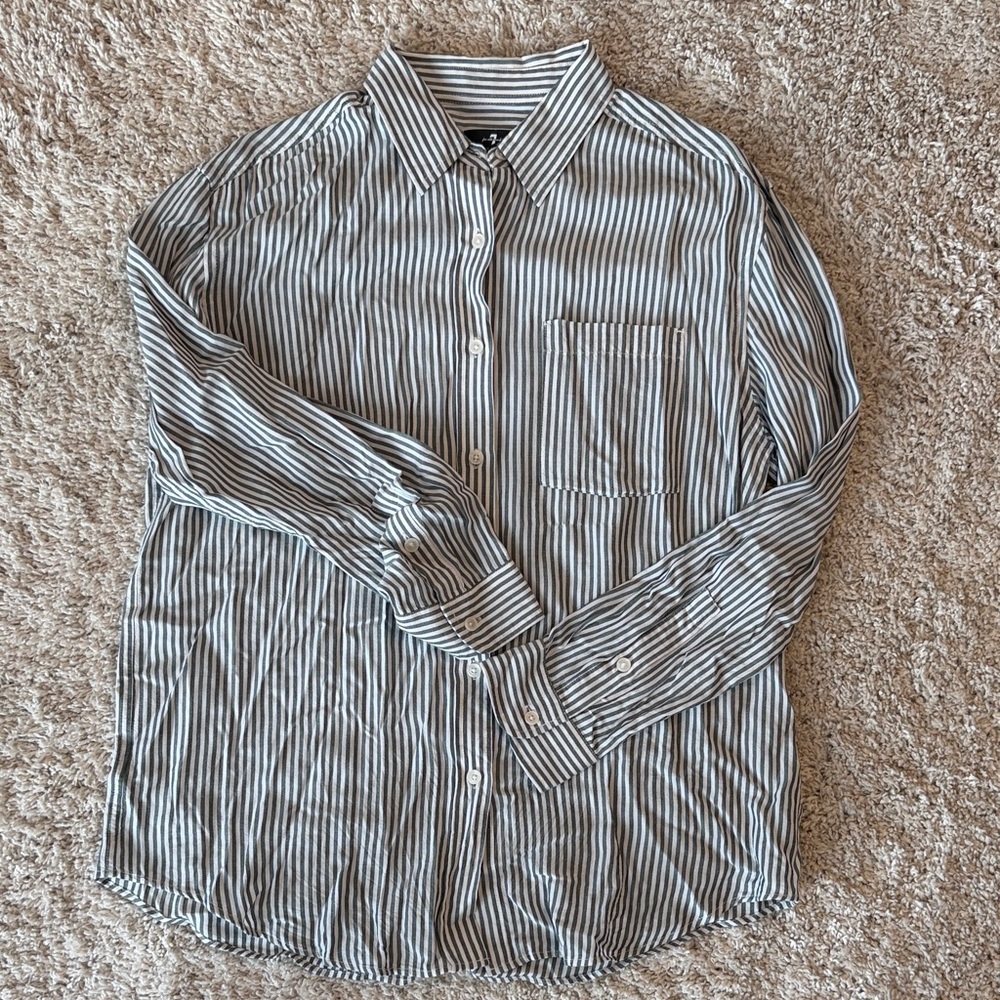 7 For All Mankind Striped Blouse
